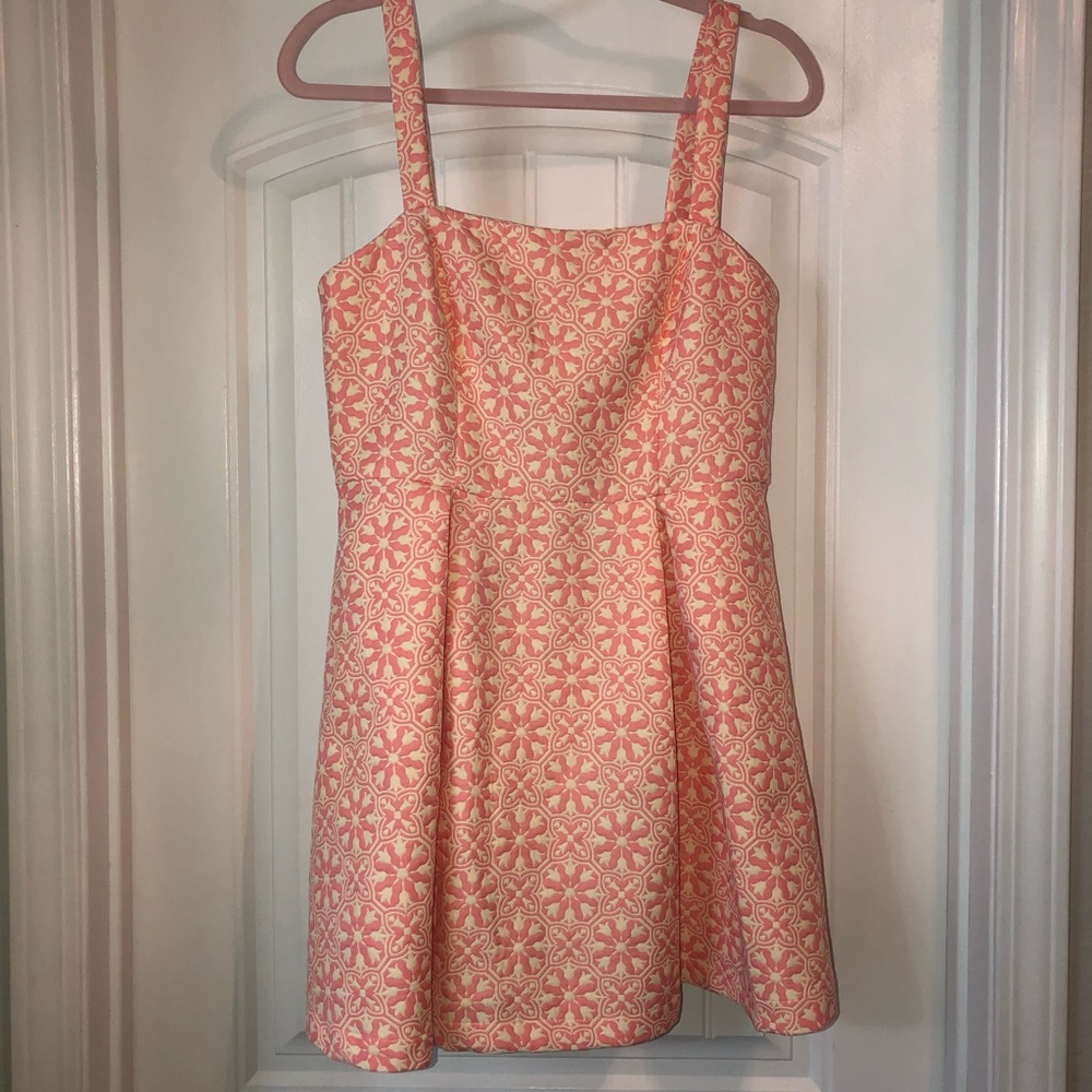 5 for $20! Pink and cream pastel yellow jacquard vintage Pattern Dress